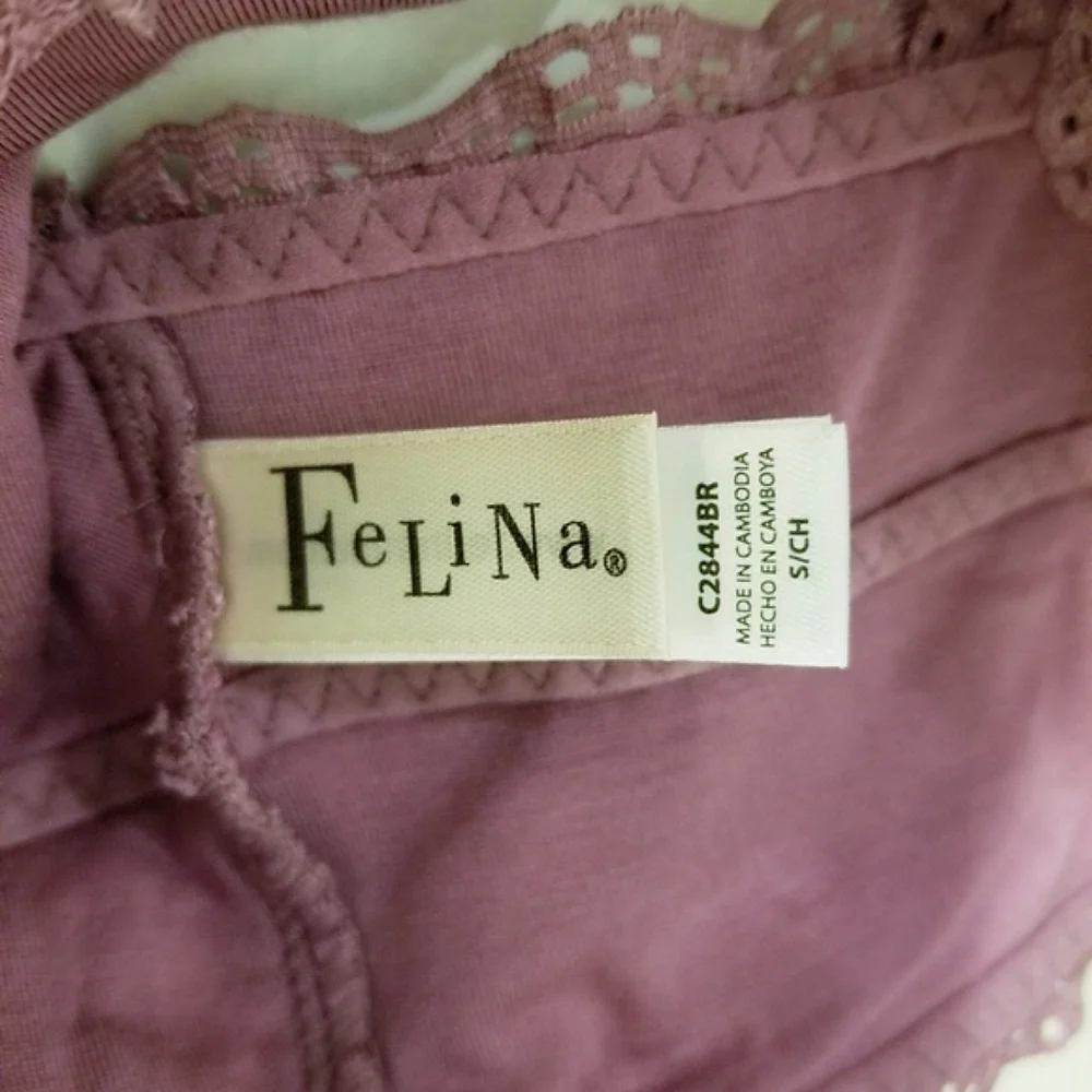FeLiNa All Lace Racerback Bralette Bordeaux Purple Sz Sm